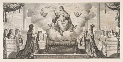 Almanach pro rok 1639: Ludvík XIII. a Anna Rakouská svěřili království a prince un..., 1639. od Abraham Bosse