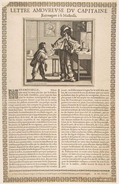 Kapitánův milostný dopis, ca. 1636. od Abraham Bosse