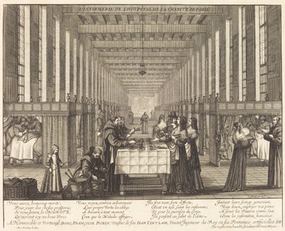 Ošetřovna nemocnice de la Charite de Paris od Abraham Bosse
