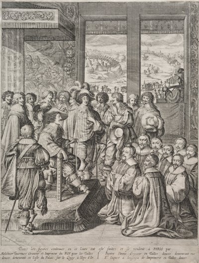 Ludvík XIII. přijímající deputaci soudců od Abraham Bosse