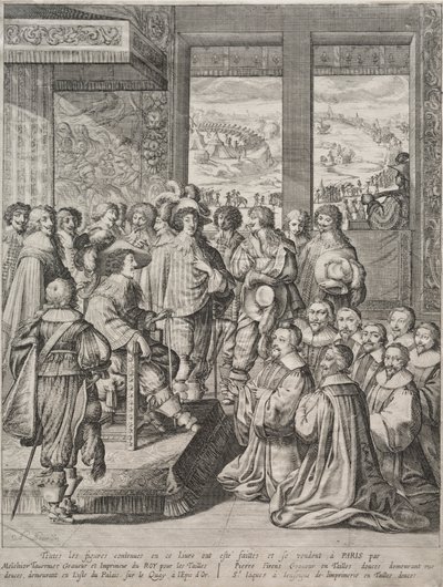 Ludvík XIII. přijímající deputaci soudců. od Abraham Bosse