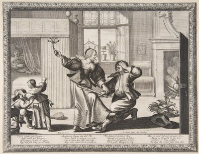 The Husband-Beater, c.1633 (lept a rytina) od Abraham Bosse