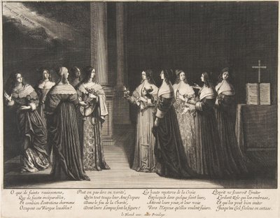 Moudré panny odmítají ropu pošetilým pannám, ca. 1635. od Abraham Bosse