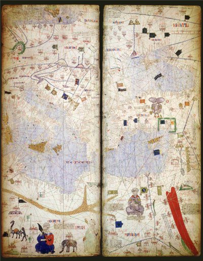 Katalánský atlas, list 7 a 8, 1375 od Abraham Cresques
