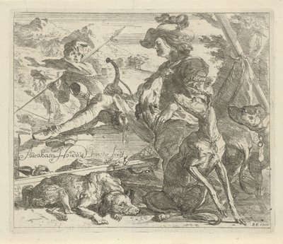 Lovec se psy Různá zvířata (název série) od Abraham Danielsz. Hondius