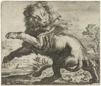 Boj lva a hada Různá zvířata (název série) od Abraham Danielsz. Hondius