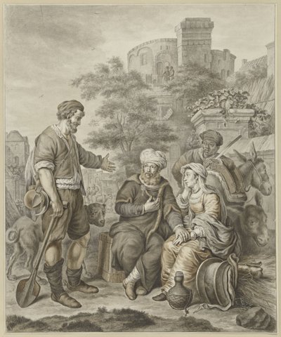 Levita a jeho konkubína v Gibeji od Abraham Delfos