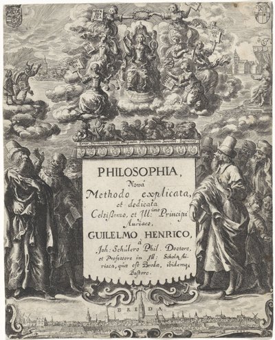 Alegorie filozofie Titulní strana pro: Schuler, Johannes. Filozof (...), 1663 od Abraham Dircksz. Santvoort