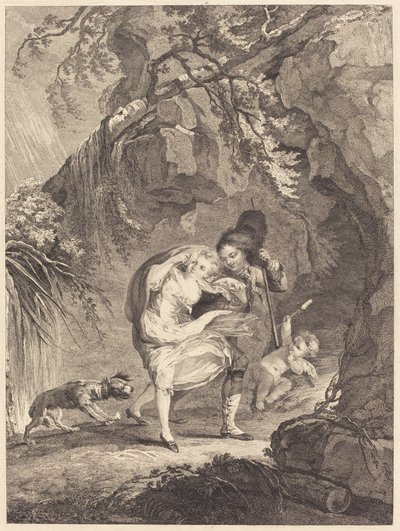 Le coup de vent (Poryv větru) od Abraham Girardet after Antoine Lebel