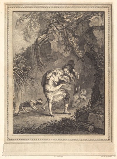 Le coup de vent (Poryv větru) od Abraham Girardet after Antoine Lebel
