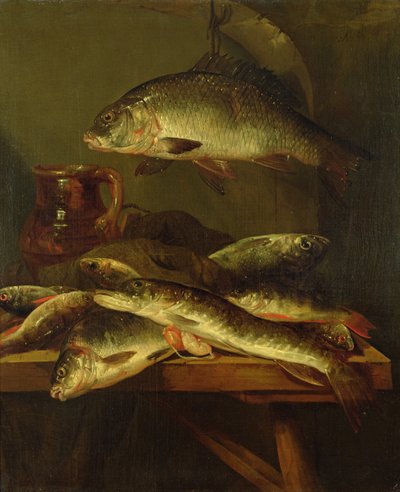 Zátiší s kaprem od Abraham Hendricksz van Beyeren