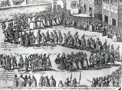 Průvod na svatbu falckého kurfiřta Fridricha V. a princezny Alžběty, asi 1613 od Abraham Hogenberg
