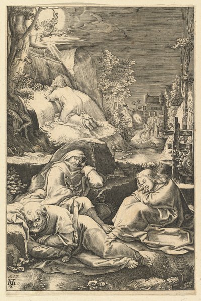 Agónie v zahradě, z Umučení Krista, ca. 1598-1653. od Abraham Hogenberg