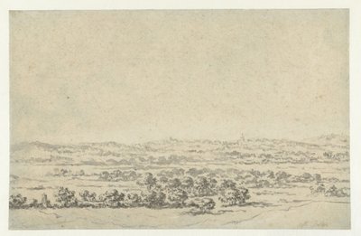 Říční krajina, s věží v dálce od Abraham Jansz Begeyn