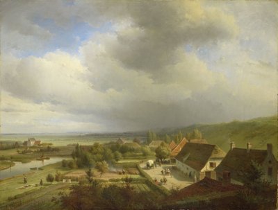 Kopcovitá krajina poblíž Wageningenu od Abraham Johannes Couwenberg