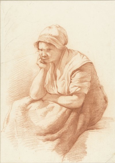 Studie sedící ženy s paží pod hlavou od Abraham Johannes Ruytenschildt