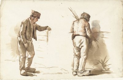 Dvě studie stojícího muže od Abraham Johannes Ruytenschildt