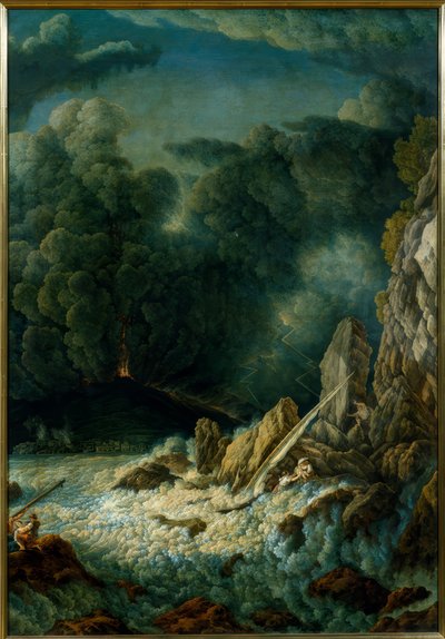 Erupce Vesuvu od Abraham Louis Rodolphe Ducros