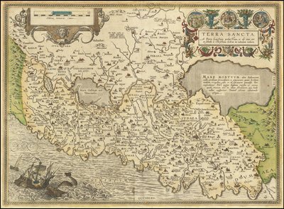 1584 mapa - Terra Sancta, a Petro Laicstain perlustrata, et ab eius ore et schedis a Christiano Schrot in tabulam redacta od Abraham Ortelius