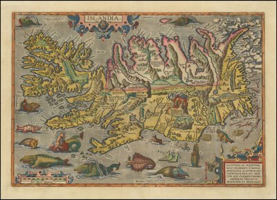 Mapa Islandu z roku 1591 od Abrahama Ortelia od Abraham Ortelius