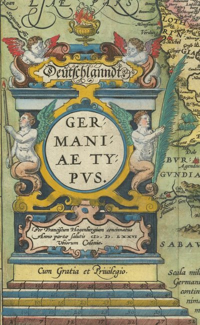 1608 kartuše s integrovanou váhou od Abraham Ortelius