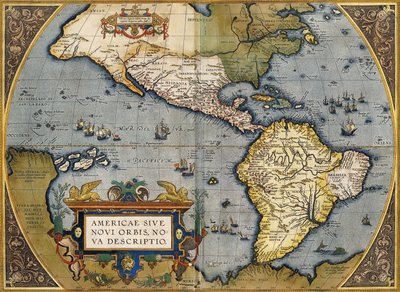 Mapa Ameriky, 1612 od Abraham Ortelius