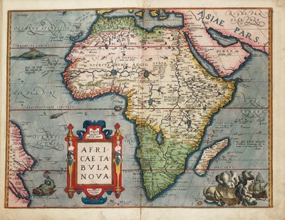 Nová mapa Afriky od Abraham Ortelius