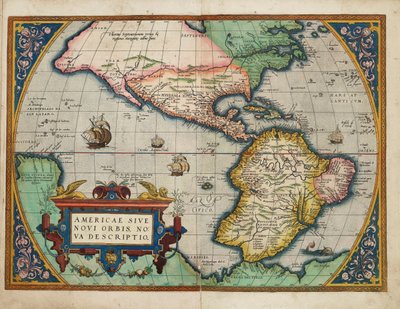 Americae Sive Novi Orbis, Nova Descriptio (Amerika neboli Nový svět, nově popsaný) od Abraham Ortelius