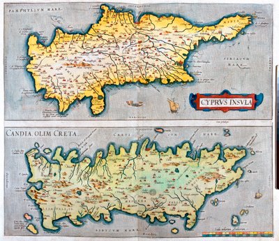 Kypr, Kréta, Kypr, Řecko od Abraham Ortelius