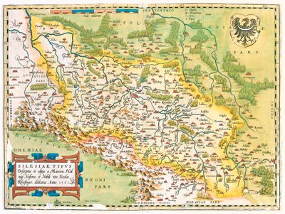 Německo (spolkové země: Braniborsko, Sasko), Polsko (vojvodství: Lubušské, Velkopolské, Dolnoslezské, ód, Opolské, Slezské, Malopolské), Česká republika (kraje: Moravskoslezský, Olomoucký, Pardubický, Královéhradecký, Liberecký, Středočeský, Ústecký nad La od Abraham Ortelius