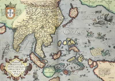 Indie, 1592 od Abraham Ortelius