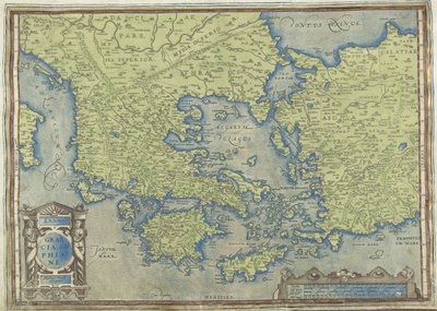 Mapa Řecka Graecia, Sophiani (název na objektu) od Abraham Ortelius