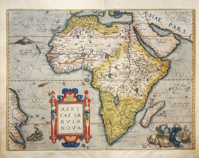 Mapa Afriky z Divadla světa od Abrahama Ortelia od Abraham Ortelius