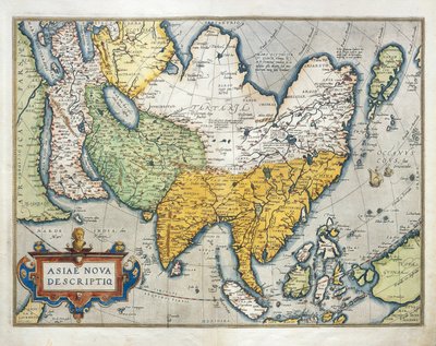 Mapa Asie z knihy Theatrum Orbis Terrarum od Abrahama Ortelia od Abraham Ortelius
