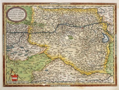 Mapa Rakouska, z Theatrum Orbis Terrarum od Abrahama Ortelia od Abraham Ortelius