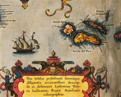Mapa Azorských ostrovů ze Světového divadla od Abrahama Orteliuse od Abraham Ortelius
