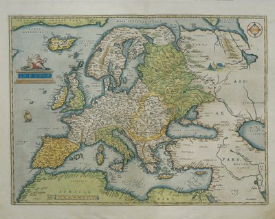 Mapa Evropy, z Divadla světa od Abrahama Ortelia od Abraham Ortelius