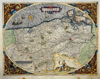 Mapa Flander, z Divadla světa od Abrahama Ortelia od Abraham Ortelius