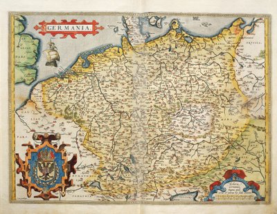Mapa Německa, ze Světového divadla od Abrahama Ortelia od Abraham Ortelius