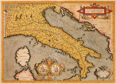 Mapa Itálie od Abrahama Ortelia od Abraham Ortelius