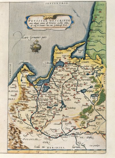 Mapa Pruska, ze Světového divadla od Abrahama Ortelia od Abraham Ortelius