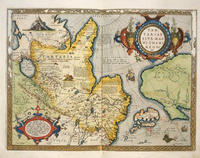 Mapa Tartárie, severní-střední Asie, z Theatrum Orbis Terrarum od Abrahama Orteliuse od Abraham Ortelius