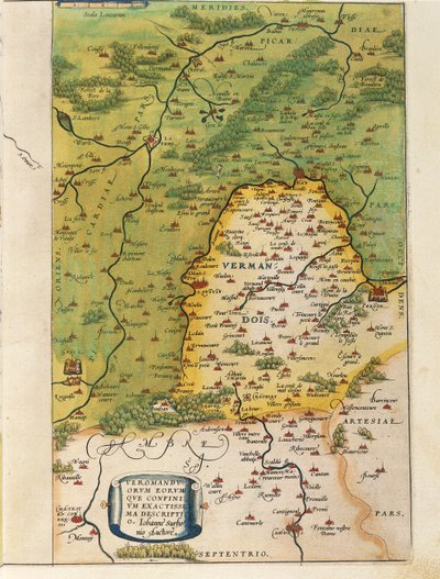 Mapa Vermandois, z Divadla světa od Abrahama Ortelia od Abraham Ortelius
