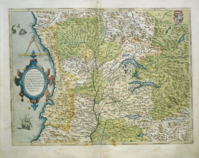Mapa milánského vévodství, Itálie, z Theatrum Orbis Terrarum od Abrahama Ortelia od Abraham Ortelius