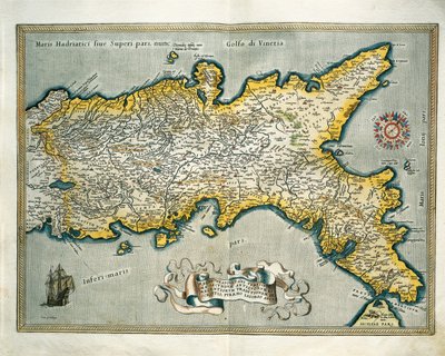 Mapa Neapolského království, Itálie, z Theatrum Orbis Terrarum od Abrahama Ortelia od Abraham Ortelius