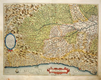Mapa regionu Piemont, Itálie, z Theatrum Orbis Terrarum od Abrahama Ortelia od Abraham Ortelius
