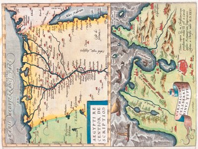 Severovýchodní Egypt, Tunis, Egypt, Tunisko od Abraham Ortelius