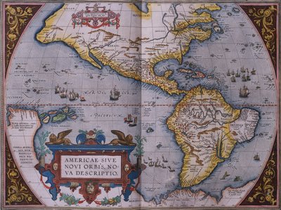 Ortelius mapa Nového světa od Abraham Ortelius