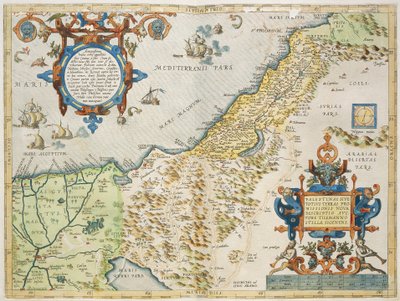 Palestina, Abraham Ortelius, z Divadla světa, Antverpy, deska od Abraham Ortelius