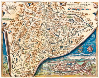 Salzburg, Rakousko od Abraham Ortelius